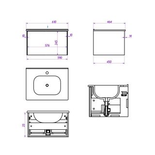Тумба под раковину La Fenice Terra FNC-01-TER-B-60 60 см
